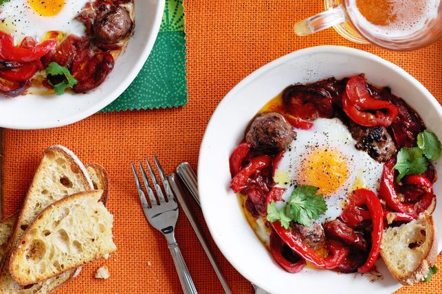 Moroccan Baked Sausages And Eggs