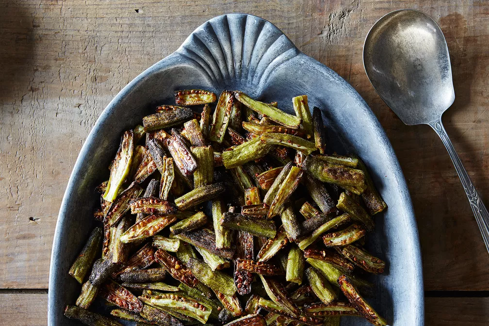 Spicy Oven-Roasted Okra Mardi Gras Food Recipe