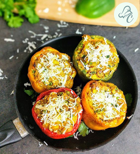 Spicy Stuffed Bell Peppers with Paneer