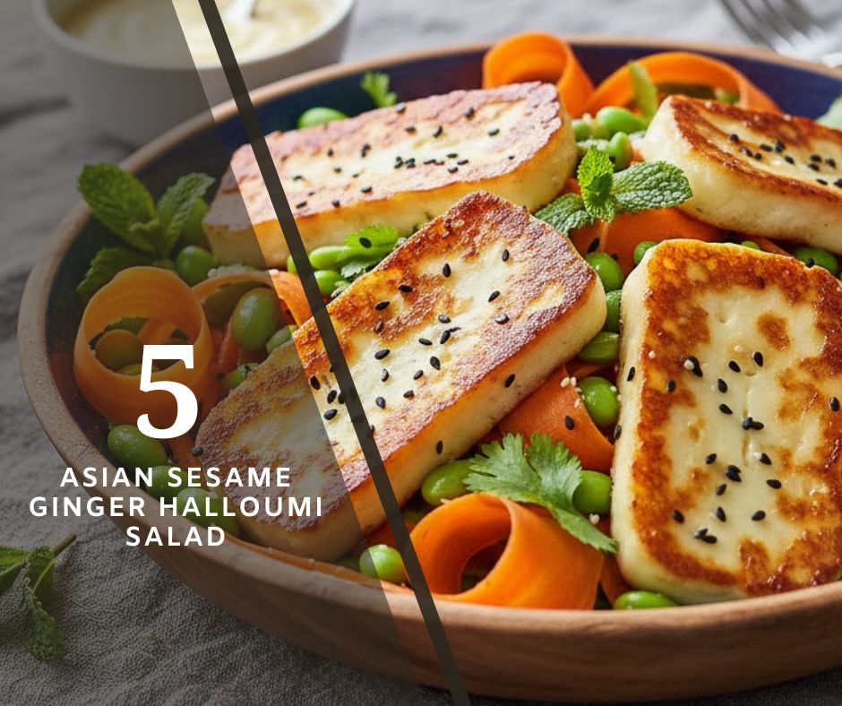 Asian Sesame Ginger Halloumi Salad Recipe By Chefs Home Around