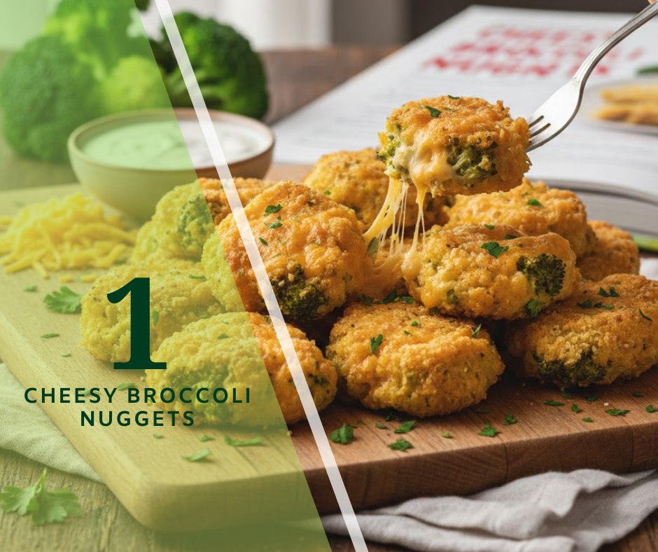 Cheesy Broccoli Nuggets Recipe by Chefs Home Around! Healthy broccoli and spinach recipes.