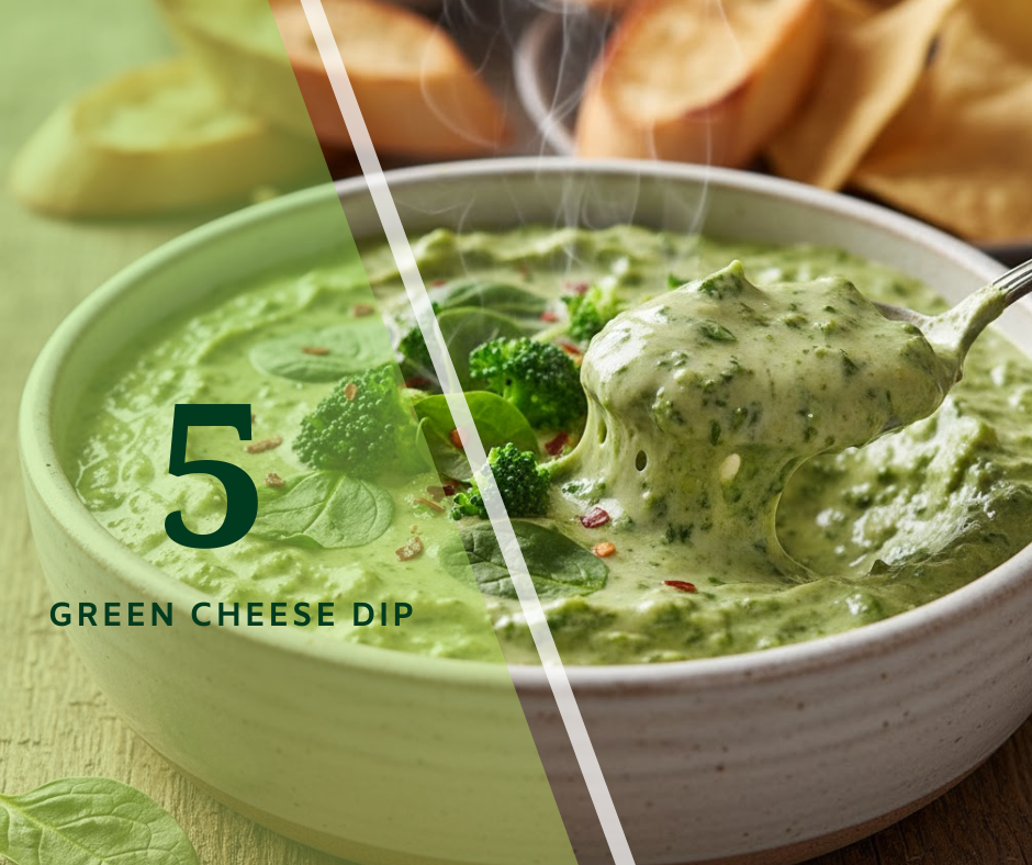 Green Cheese Dip Recipe By Chefs Home Around! Easy to make and healthy dip to enjoy with appetizers and snacks!