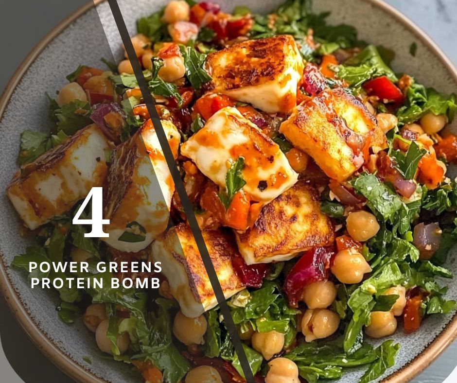 Power Greens Protein Bomb, Halloumi and Edamame Salad Recipe By Chefs Home Around