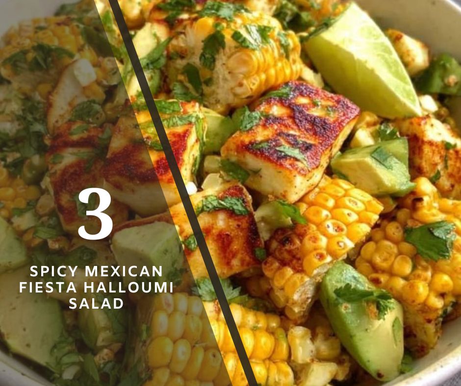 Spicy Mexican Fiesta Halloumi Salad Recipe by Chefs Home Around