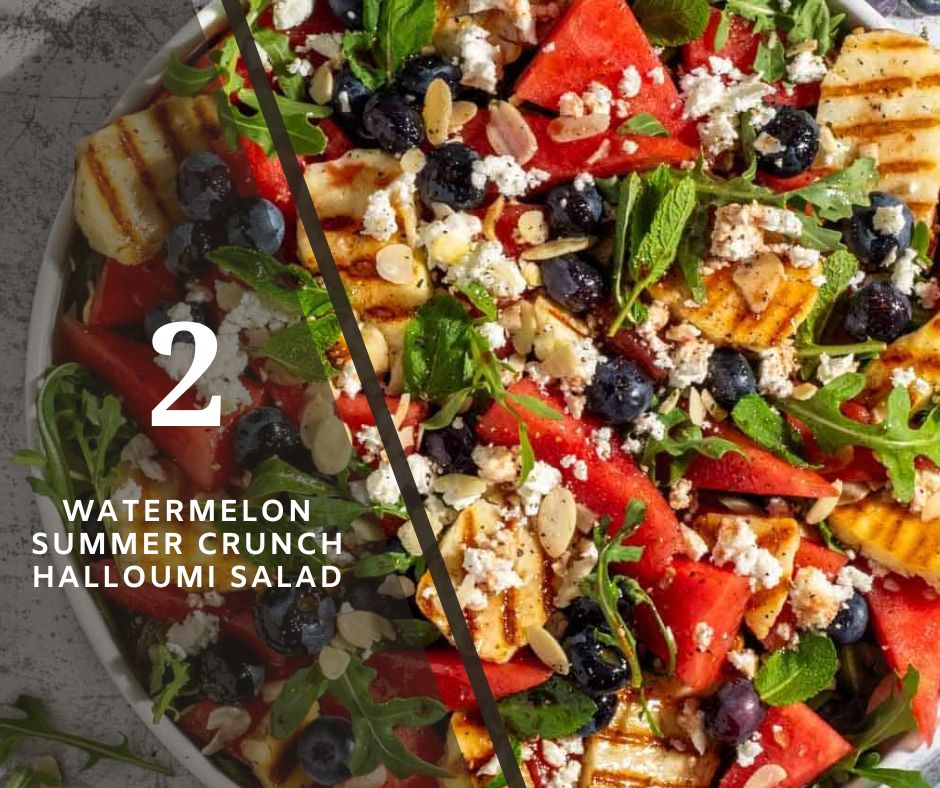 Watermelon Summer Crunch Halloumi Salad Recipe By Chefs Home Around
