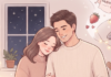 Love, Served for Dessert Romantic couple preparing Valentine's desserts together at home