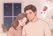 Love, Served for Dessert Romantic couple preparing Valentine's desserts together at home